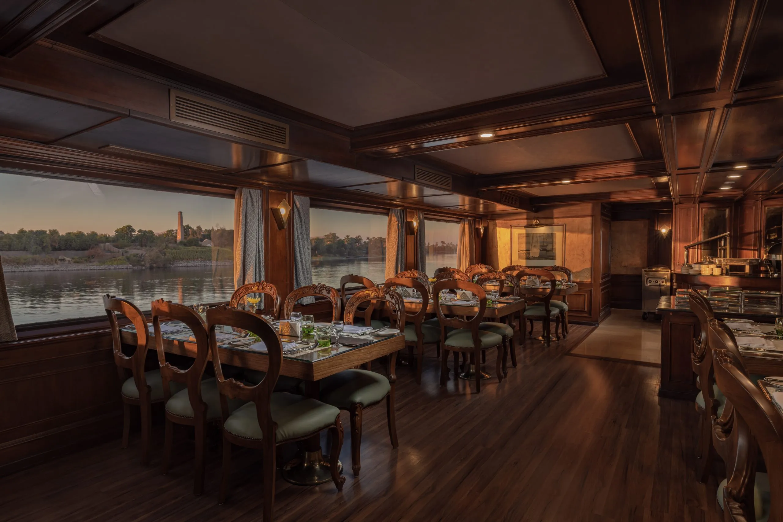 Restaurant aboard the MS Salacia Nile Cruise Nile cruise